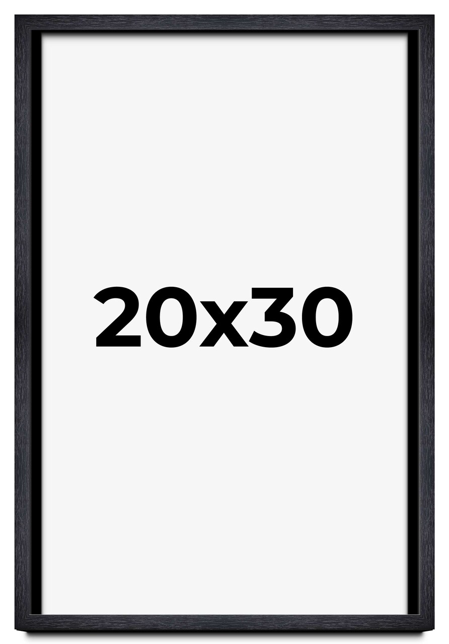 20x30 Shadow Box 1" Depth Black Picture Frame - UV Acrylic, Backing, Hanging Hardware
